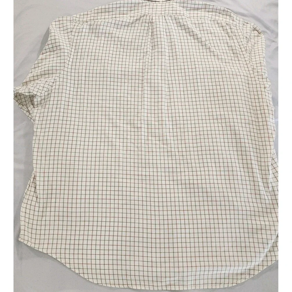 Polo Ralph Lauren Green & Red Window‎ Pane On Cream Mens Shirt XXL